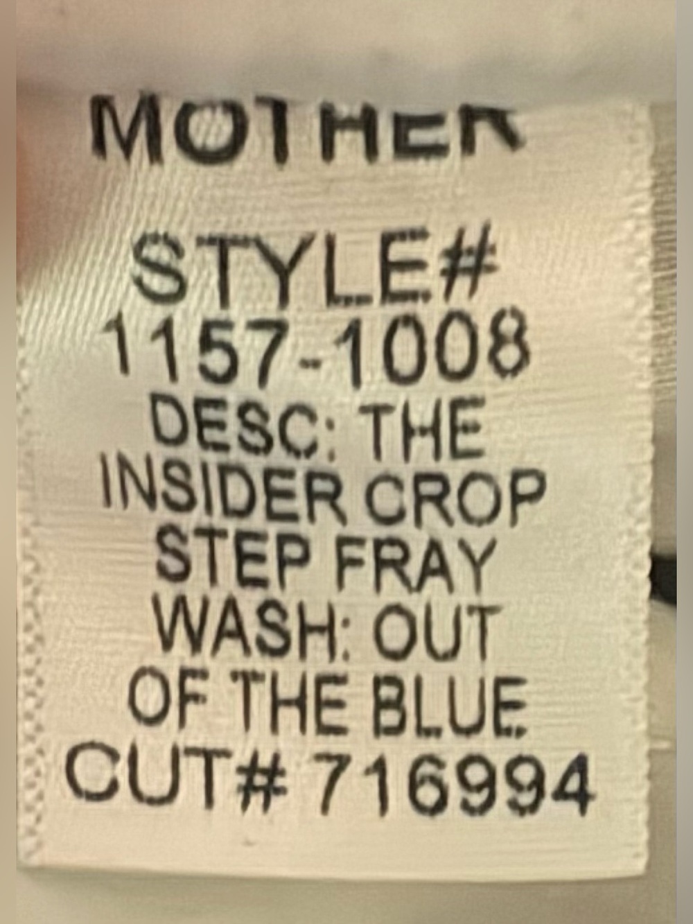 MOTHER denim jeans The Insider Crop Step Fray, Wash: Out Of The Blue, size 25 - Picture 8 of 9